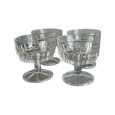 4X Kristallen Champagnecoupes Vintage Glazen