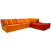 Grote Vintage Oranje Elementenbank Van Chateau D’Ax