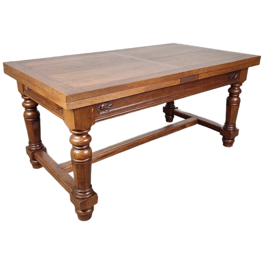 Uitschuifbare Eikenhouten Tafel 1