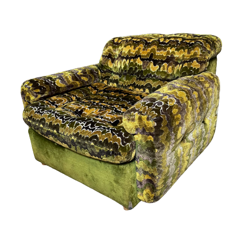 Vintage Groene Stoffen ‘Jungle’ Fauteuil