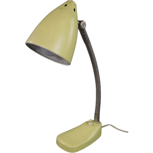 Gele Metalen Vintage Jaren 60 Design Lamp/ Bureaulamp