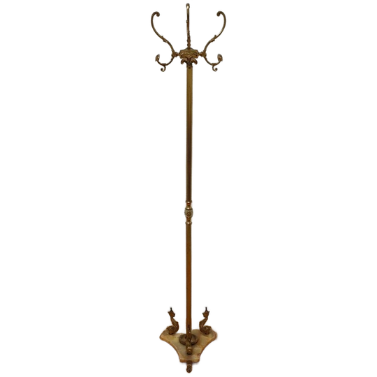 Vintage Messing Rococo Staande Kapstok Hollywood Regency Hall Tree 8 1