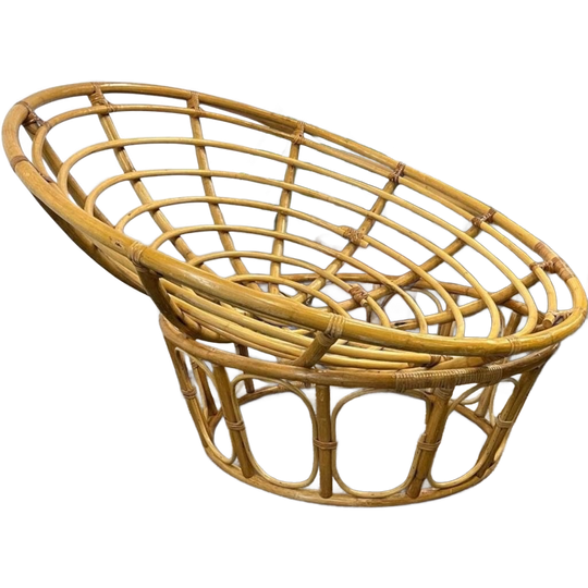 Vintage Xl Rotan Fauteuil / Kuipstoel / Lounge Stoel 1