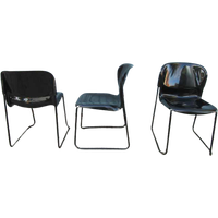 3 Zwarte Retro Design Stoelen Gerd Lange Drabert