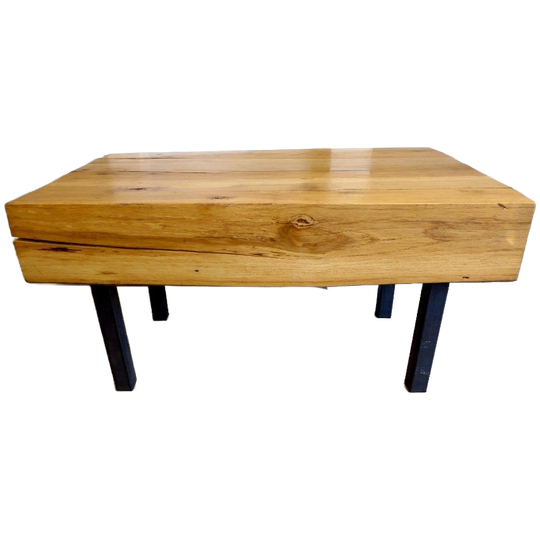 Prachtige Brutalist Eiken Boomstam Salontafel 1