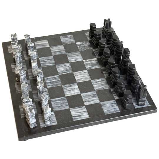 Vintage Marmeren Schaakbord In Zwart En Wit 1