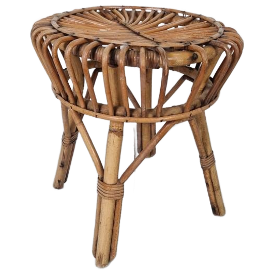 Vintage Franco Albini Rotan Bamboe Krukje Design. 1