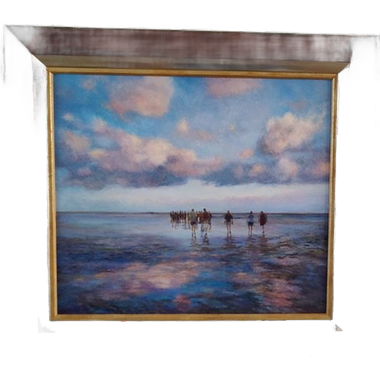 Prachtig Schilderij Van Wadlopers Door Frea Stuurwood 1