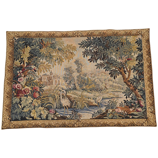 Vintage Frans Aubusson Stijl Wandkleed Le Lignon, Jaren 70 1