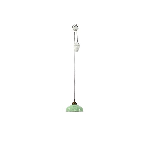 Antieke Art Deco Pendellamp Groen