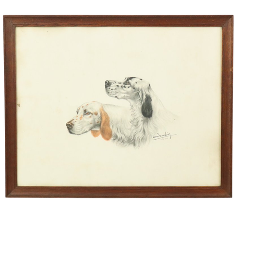 Kleuren Litho Leon Danchin Jachthond Spaniël Genummerd 150-300 1