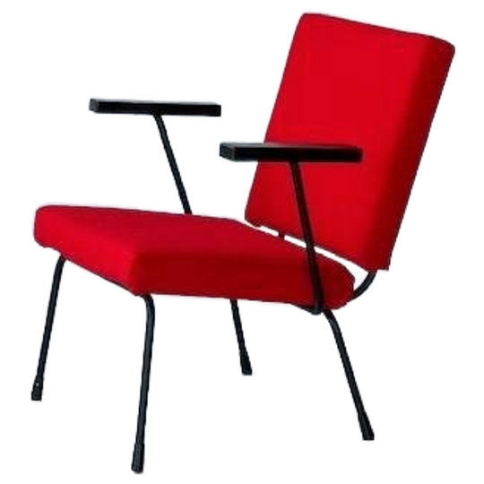 Gispen | Vintage 1401 Fauteuil Wim Rietveld Armstoel Rood 1
