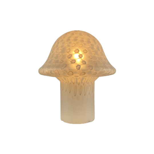 Large White Glass Peill And Putzler Mushroom Table Lamp Xl 1970 1