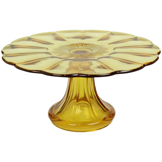 Art Deco Taartplateau Standaard Amber Luxval 1935 Vsl 1