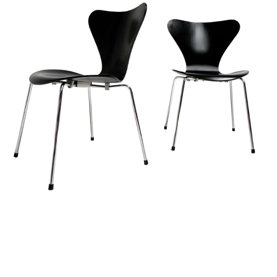 Set Van 2 Model 3107 Stoelen Van Arne Jacobsen, 1990's 1