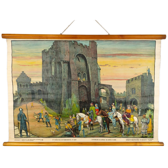 Schoolplaat - Ridderleven In Het Gravenkasteel Te Gent 1