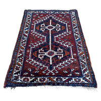 Handgeknoopt Hamadan Vloerkleed Rood 84X140Cm Perzisch Tapijt