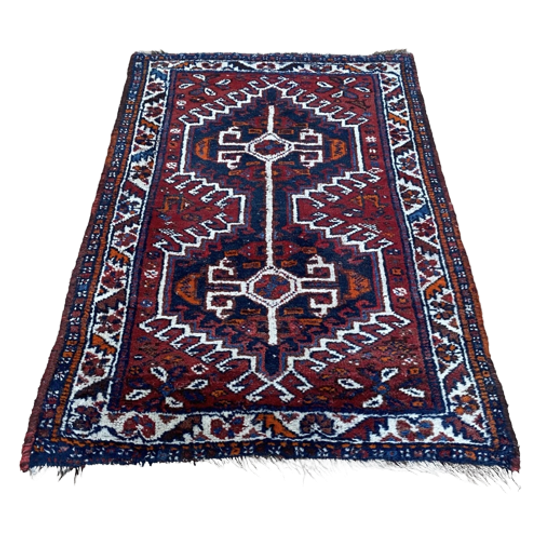 Handgeknoopt Hamadan Vloerkleed Rood 84x140cm Perzisch Tapijt 1
