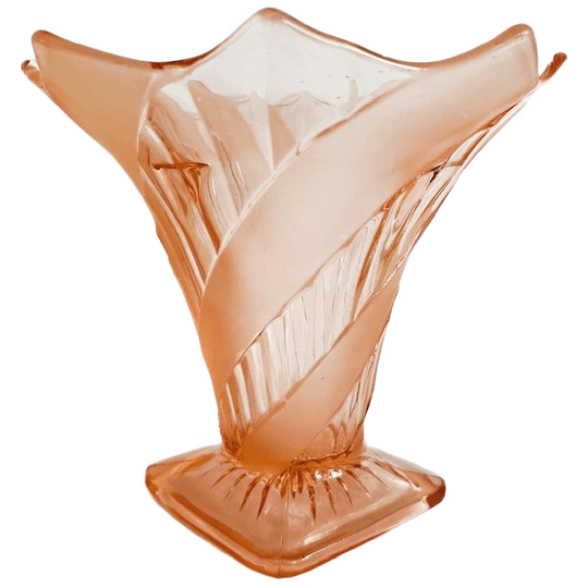 Antieke Art Deco Vaas Rosaline Glas 1930’s 1