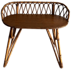 Frans Rotan Bamboe Bureautje Sidetable Vintage Jaren 60 thumbnail 1