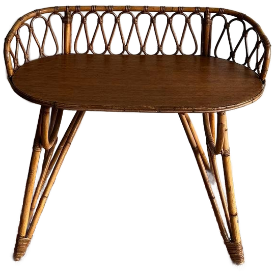Frans Rotan Bamboe Bureautje Sidetable Vintage Jaren 60 1