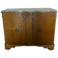 Vintage Houten Commode Met Lades En Een Marmeren Blad