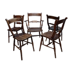 Antieke Engelse Windsor Stoelen Eetkamerstoelen, Set Van 5 thumbnail 1