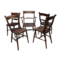 Antieke Engelse Windsor Stoelen Eetkamerstoelen, Set Van 5
