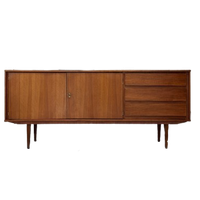 Vintage Houten Dressoir / Sideboard Met 2 Deurtjes En 3 Lades