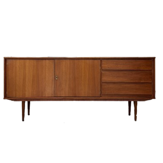 Vintage Houten Dressoir / Sideboard Met 2 Deurtjes En 3 Lades 1