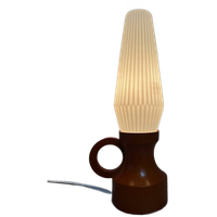 Vintage Tafellamp – Hout En Opaline