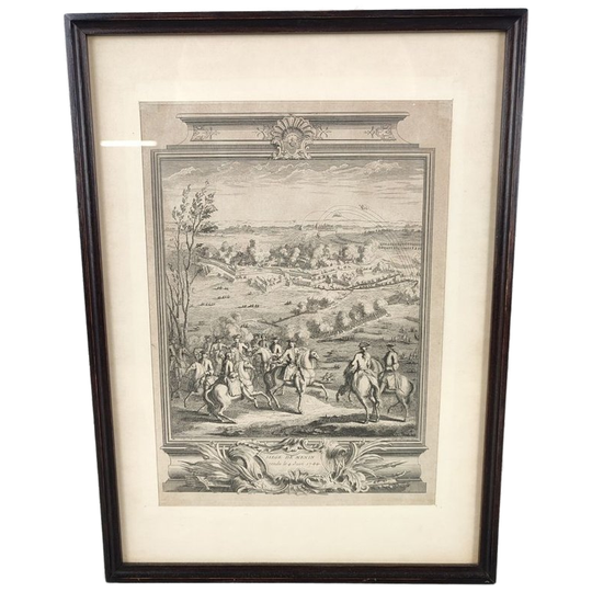 Antieke Gravure 'beleg Van Menen' 1744 1