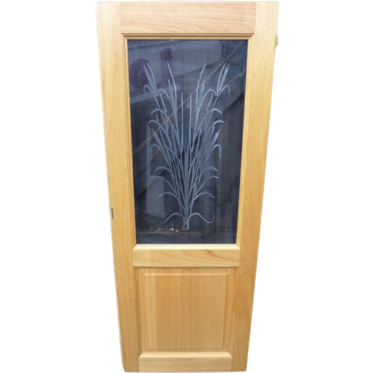 Mooie Eiken Deur Met Decoratief Geslepen Glas 1
