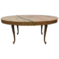 Vintage Hollywood Regency Salontafel Koffietafel Marmer Blad