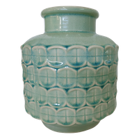 Bloempot Turquoise Wit Schelpenmotief