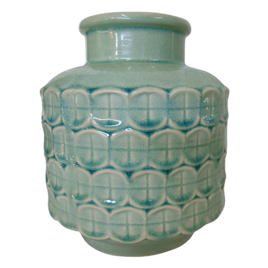 Bloempot Turquoise Wit Schelpenmotief 1