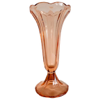 Artdeco Vaas Rosaline Roze Glas 1930’s thumbnail 1