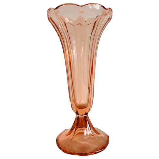 Artdeco Vaas Rosaline Roze Glas 1930’s 1