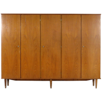 Grote Vintage 5-deurs Kledingkast In Teak, 1960s