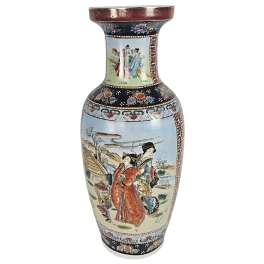 Vintage - Satsuma Geisha - Xl Vaas - Porselein - China - 3e Kwart 20e Eeuw 1