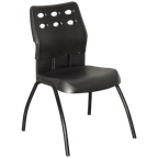 Steelcase Strafor Kantinestoel, Zwart, 4-Poot Onderstel thumbnail 1