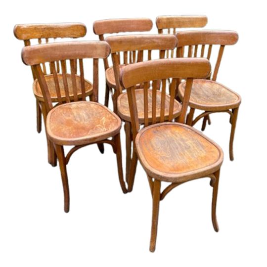6 + 1 Baumann Bistrostoelen Keukenstoeln Café Stoelen Frans 1
