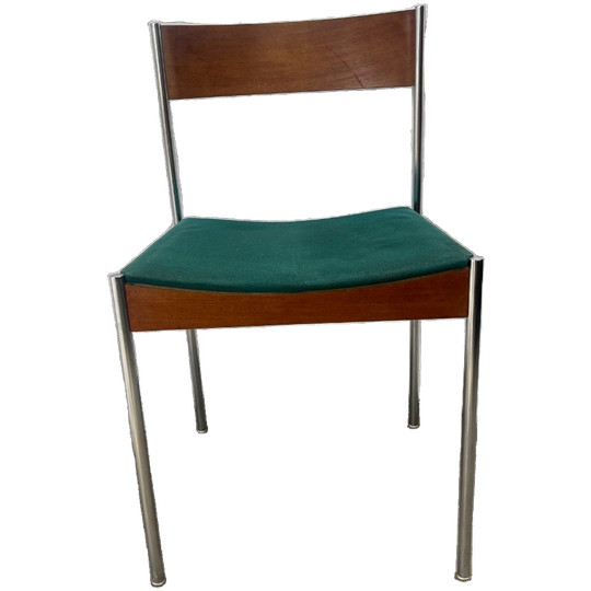 16 X Midcentury Eetkamerstoel Casala Modell - Chroom, Hout 1