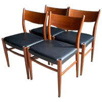 4 Pastoe Teak Skai Eetkamerstoelen Sa10 Cees Braakman