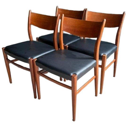 4 Pastoe Teak Skai Eetkamerstoelen Sa10 Cees Braakman 1