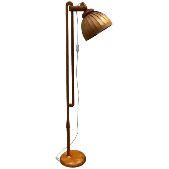 Midcentury Vloerlamp Hout Lamellen, Hans Agne Jakobsson 1