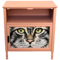 Perzikkleurig Kastje “kattenogen” – Warm Vintage Accentmeubel