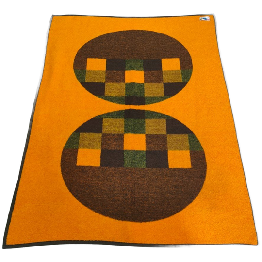 Didas Dralon Deken Oranje Bruin Met Bollen (2 Zijdig) 1