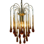 Vintage Amberkleurige ‘teardrop’ Kroonluchter thumbnail 1