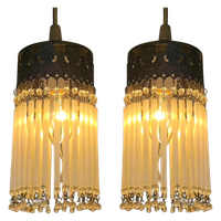 5 Beschikbaar ! Vintage Opaline Staafjes Hanglampen Kroonluchters